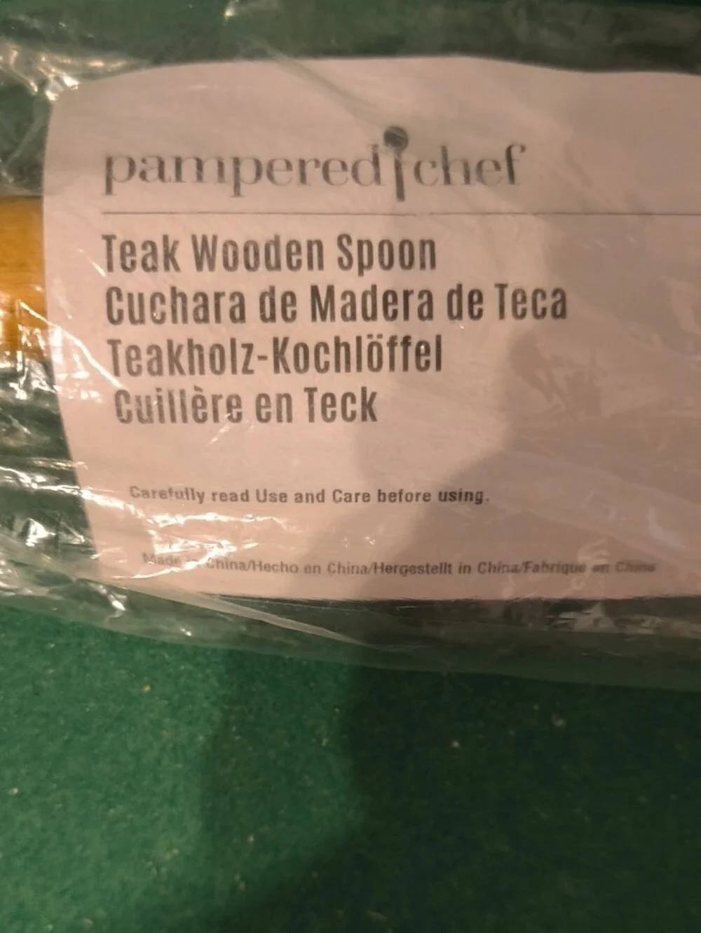 Pampered Chef Teak Wooden Spoon - Brown